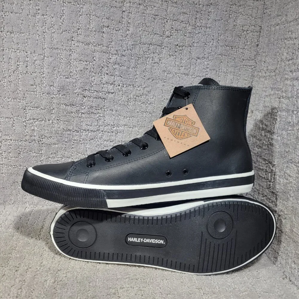 Harley-Davidson Baxter II Mens Size US 12 Black Leather High Top Sneakers D93341